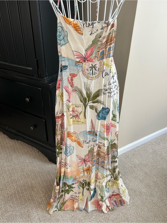 Label Of Love Dresses & Skirts - Label of Love  Summer Maxi Dress - Multicolor Postcard Print Capri travel dress